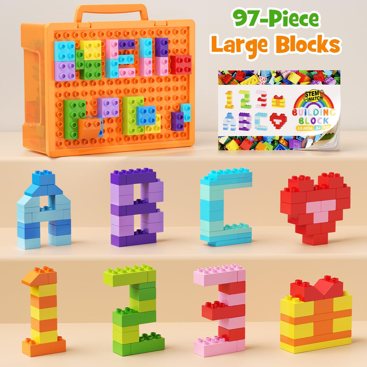 STEM MATCH blocks are compatible with other large-particle systems for expanded play.
