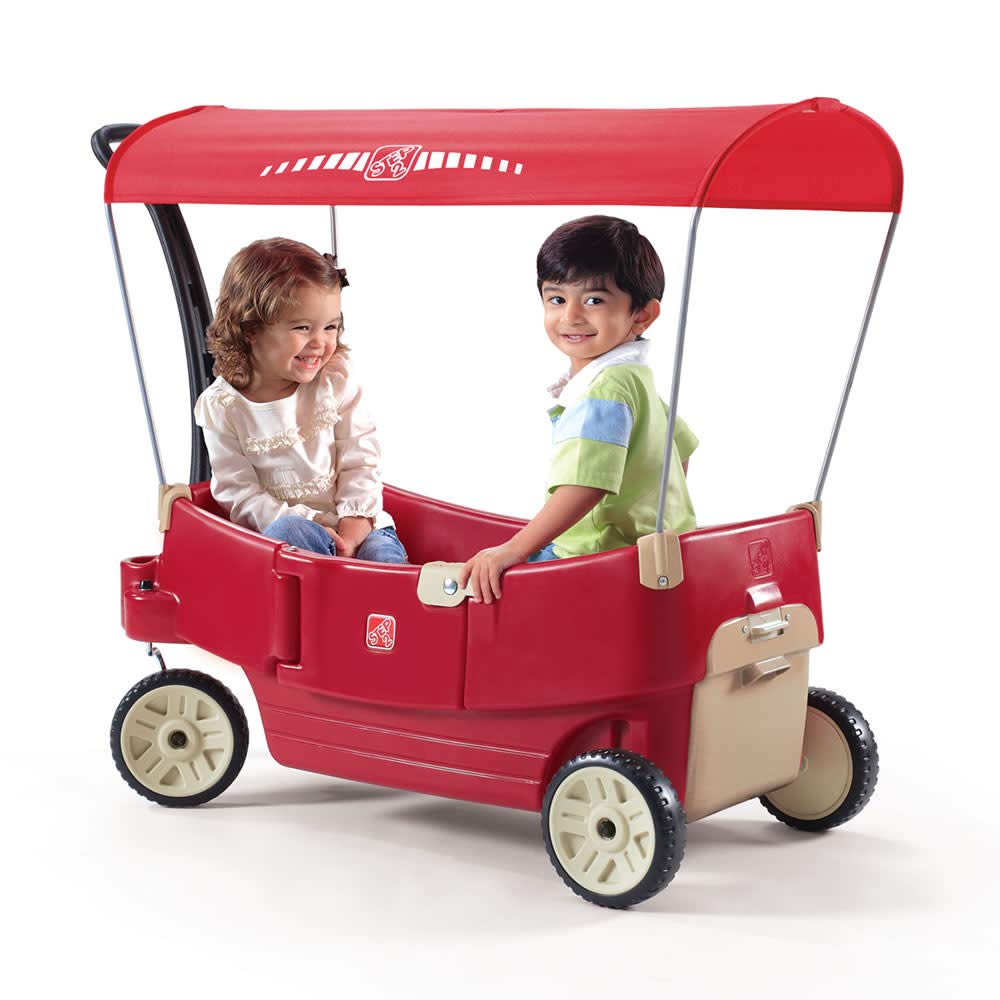 Step2 All Around Canopy Wagon in flat-bed mode for easy cargo transport