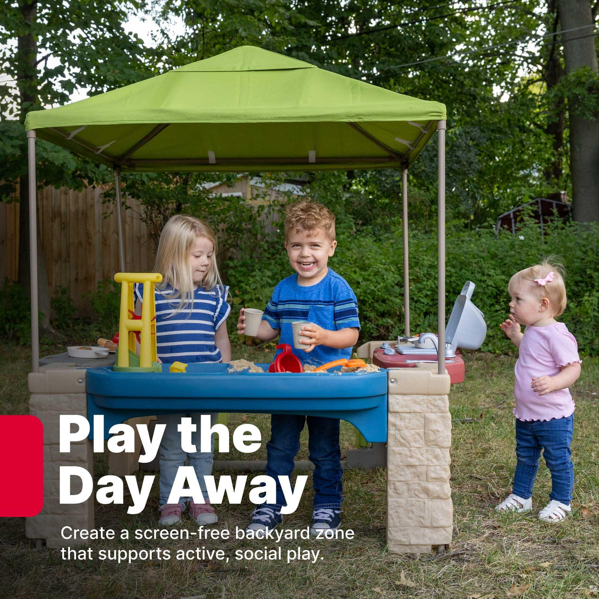 Step2 All Around Playtime Patio: sand and water table for sensory play.