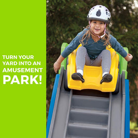 Step2 Extreme Coaster platform front view highlights safe entry steps.