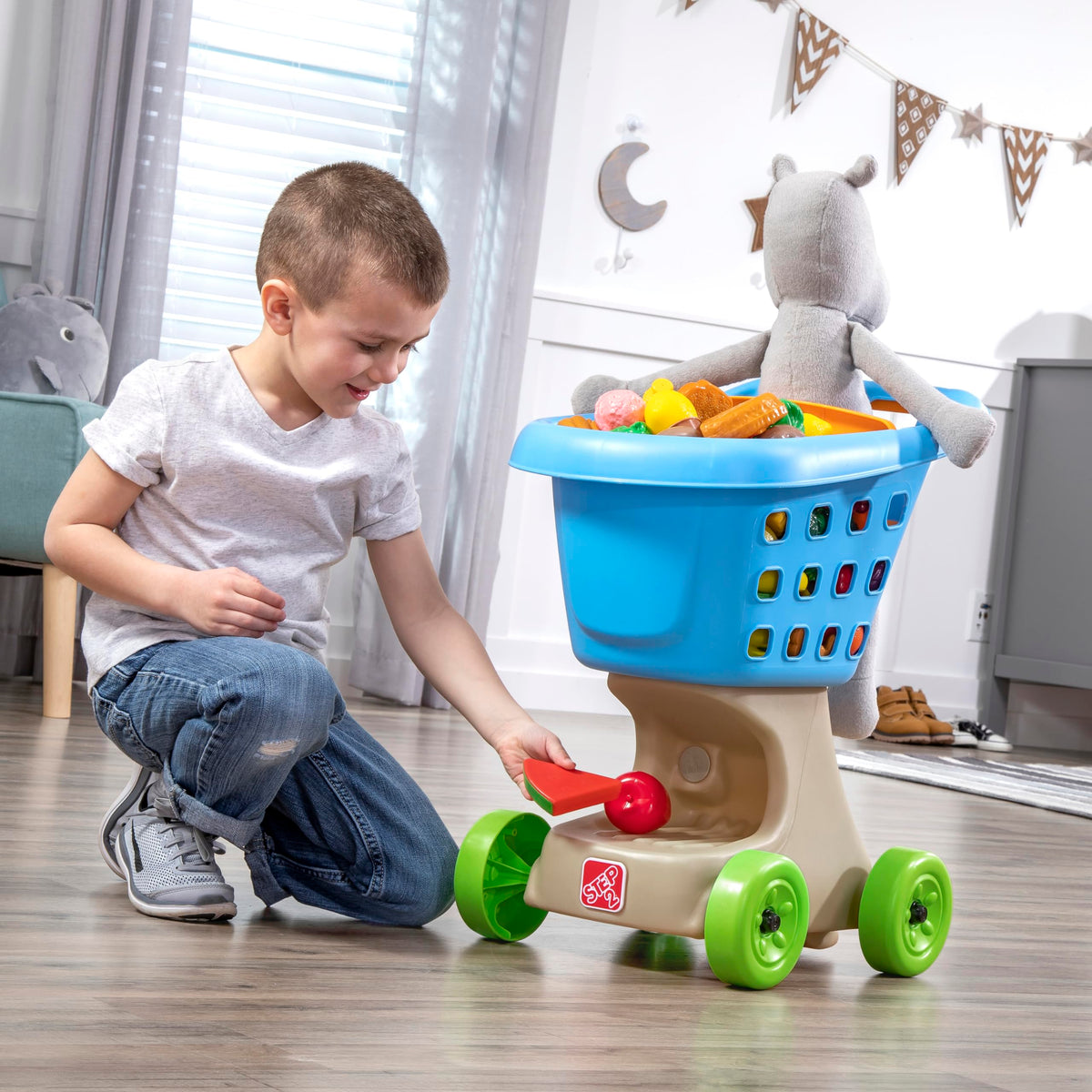 Step2 Little Helper's Shopping Cart durable construction, colors stay bright after years of play