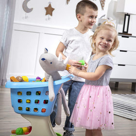 Step2 Little Helper's Shopping Cart wheels close-up, gentle on floors for easy mobility