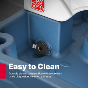 Step2 removable legs raise the basin for older toddlers and different angles.
