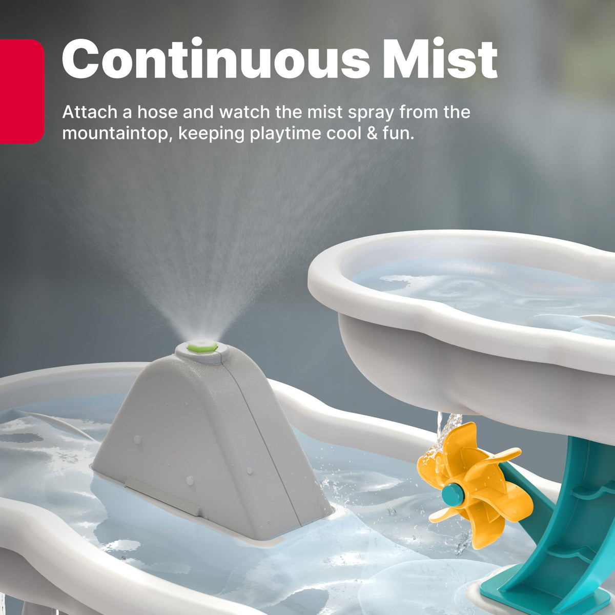 Step2 water maze pieces enabling kids to redirect flows and explore cause and effect.