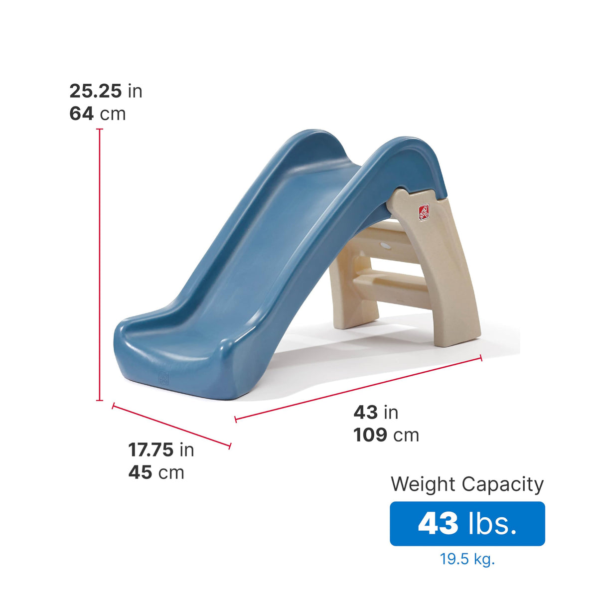 Step2 Play & Fold Jr Slide assembly diagram shows quick setup and fold storage