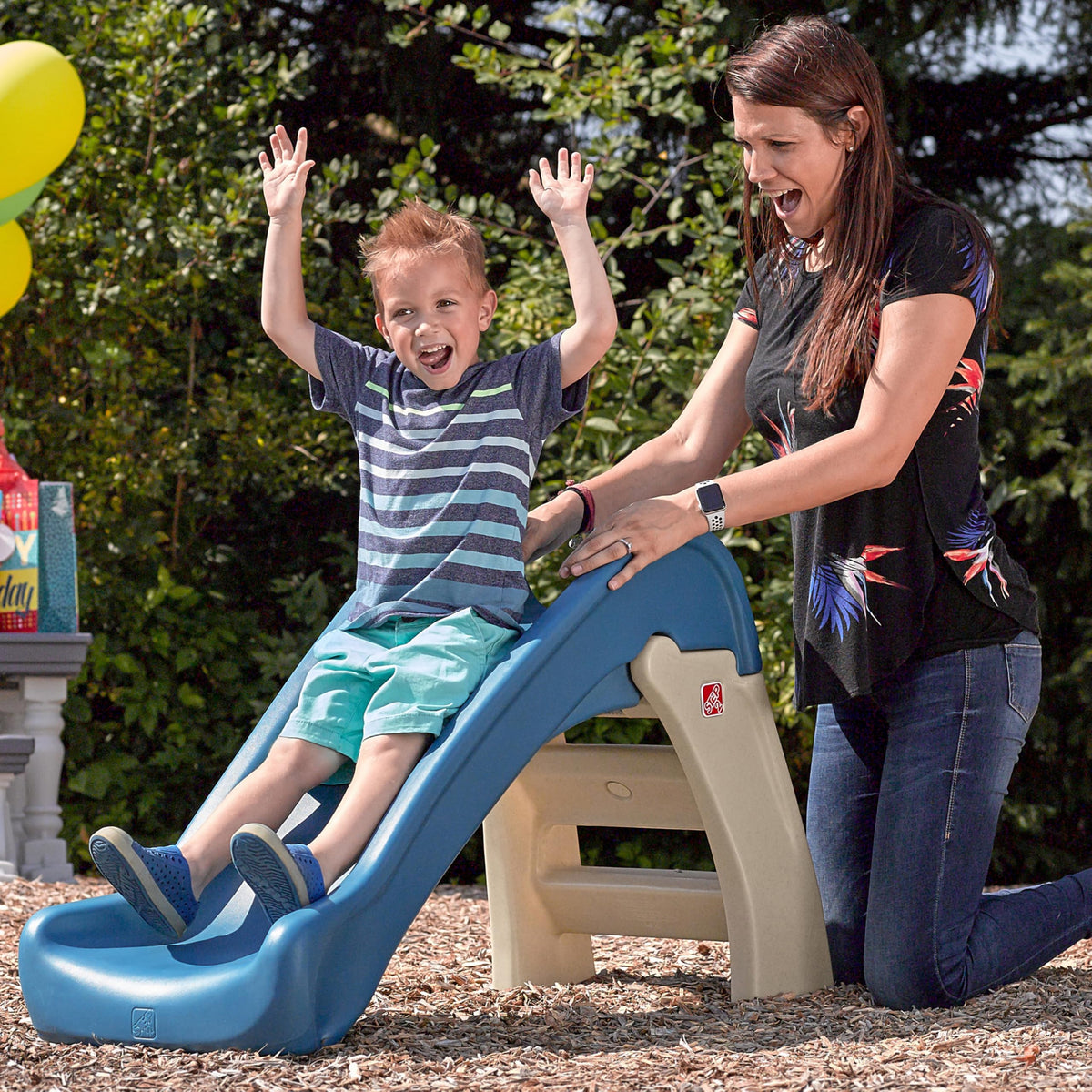 Step2 Play & Fold Jr Slide fold storage demonstrates compact, tidy indoors