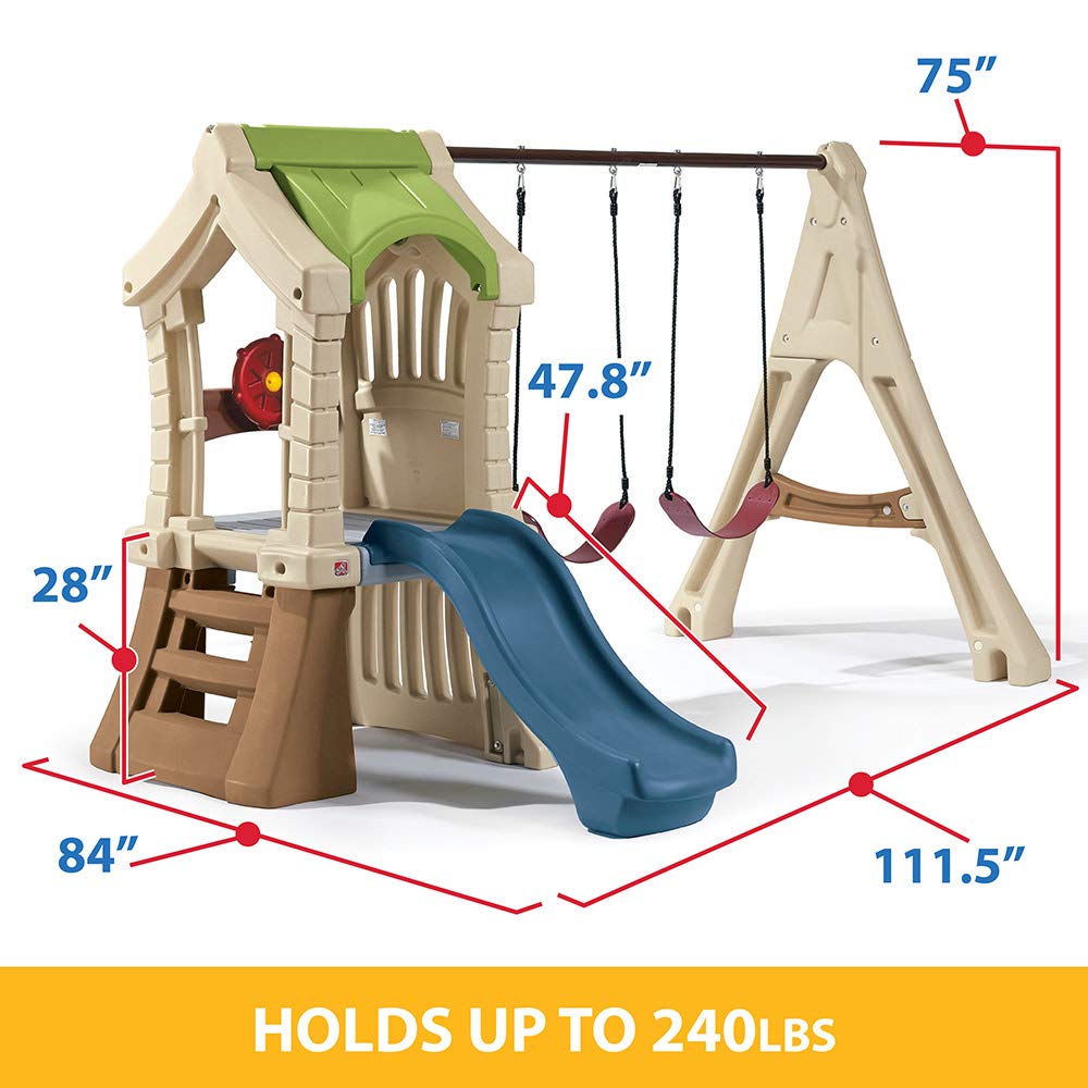 Step2 Play Up Gym Set slide and ladder promote climbing and imaginative play.