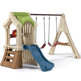 Step2 Play Up Gym Set two-story play area for backyard adventures.
