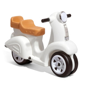 Step2 Ride Along scooter in white, front view, supports balance and independent play.