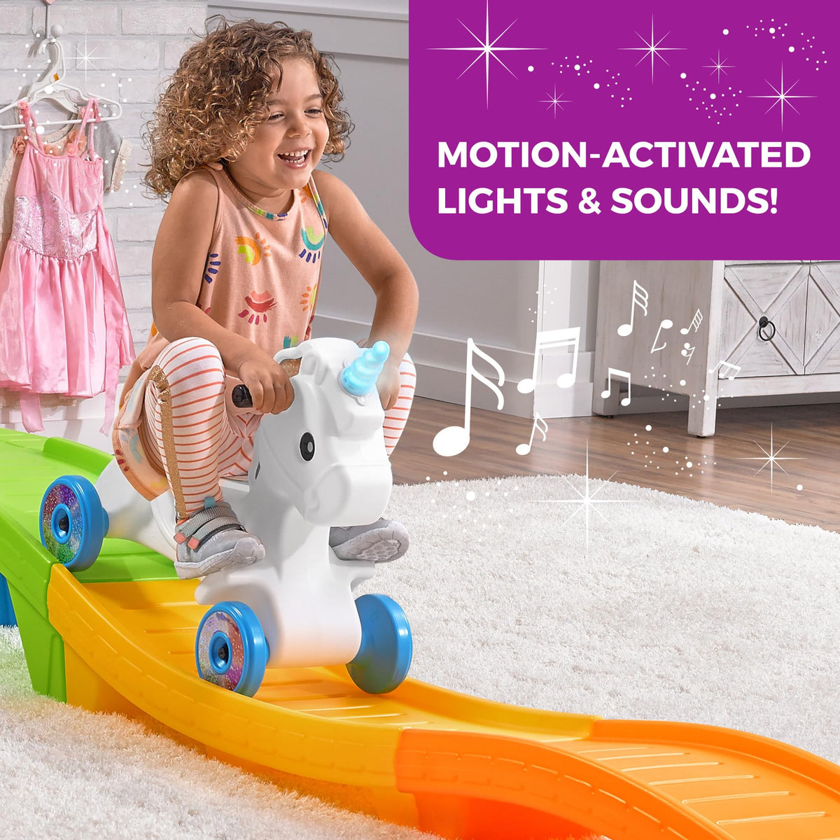 Step2 roller coaster track assembly enables quick setup for indoor or outdoor fun.