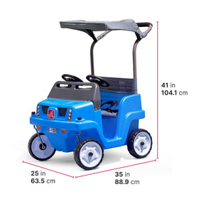 Step2 Side-by-Side Push Around SUV folding handle enables easy storage and transport