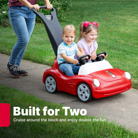Step2 Side-by-Side Roadster durable red plastic resists fading and cracking