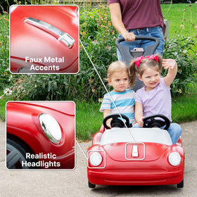 Step2 Side-by-Side Roadster interior with horn and dual steering wheels for immersive play