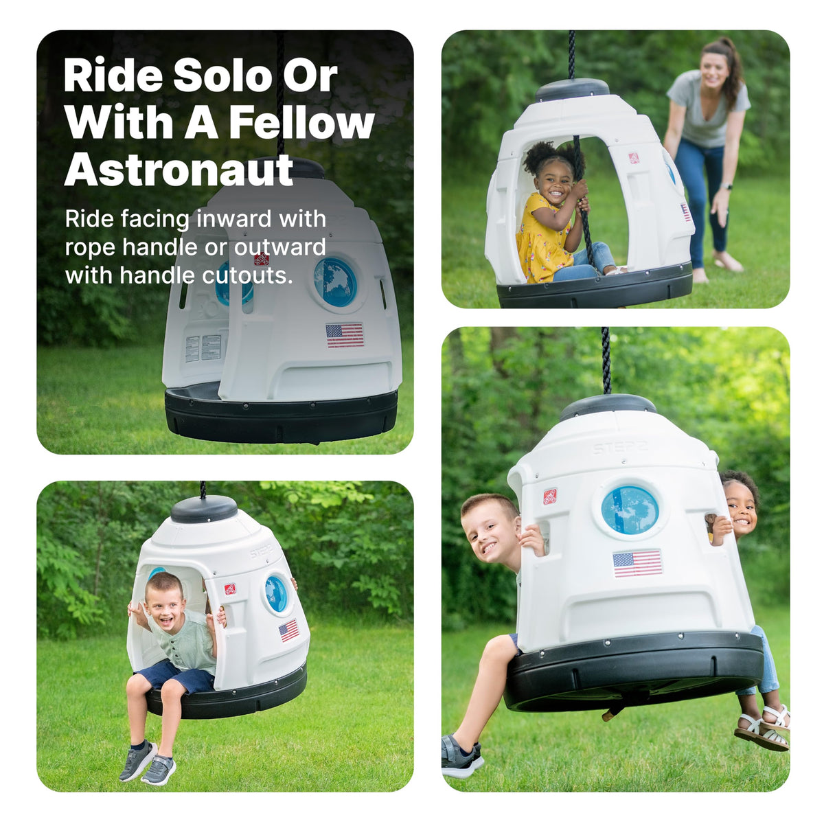 Step2 Space Capsule Swing blue porthole windows for observation while swinging