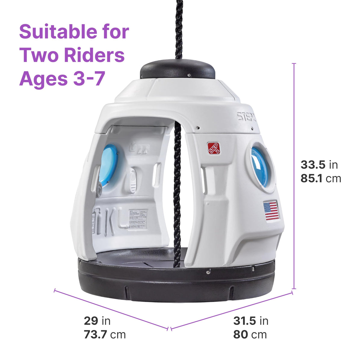 Step2 Space Capsule Swing indoor playhouse option offers cozy space