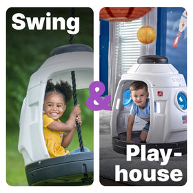 Step2 Space Capsule Swing supports two riders for cooperative pretend play
