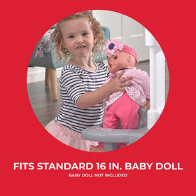 Step2 Love and Care Deluxe Nursery storage bins and shelves keep accessories organized.