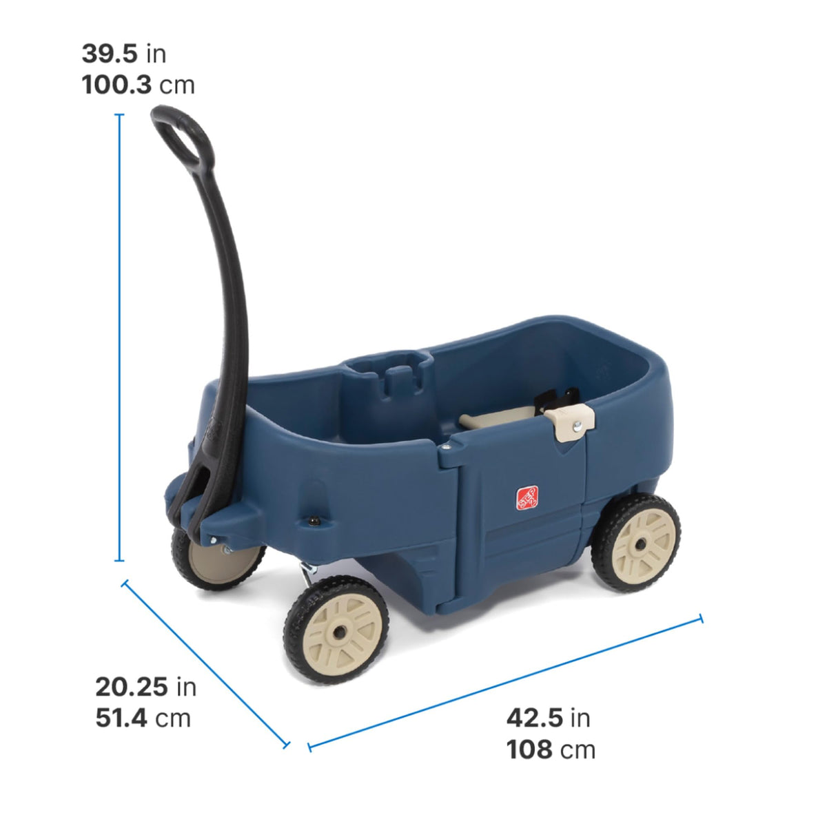 Step2 Wagon Two Plus durable double-walled plastic resists chips, fading, and daily use