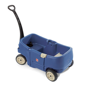 Step2 Wagon Two Plus front view highlighting roomy ride and sturdy construction for toddlers