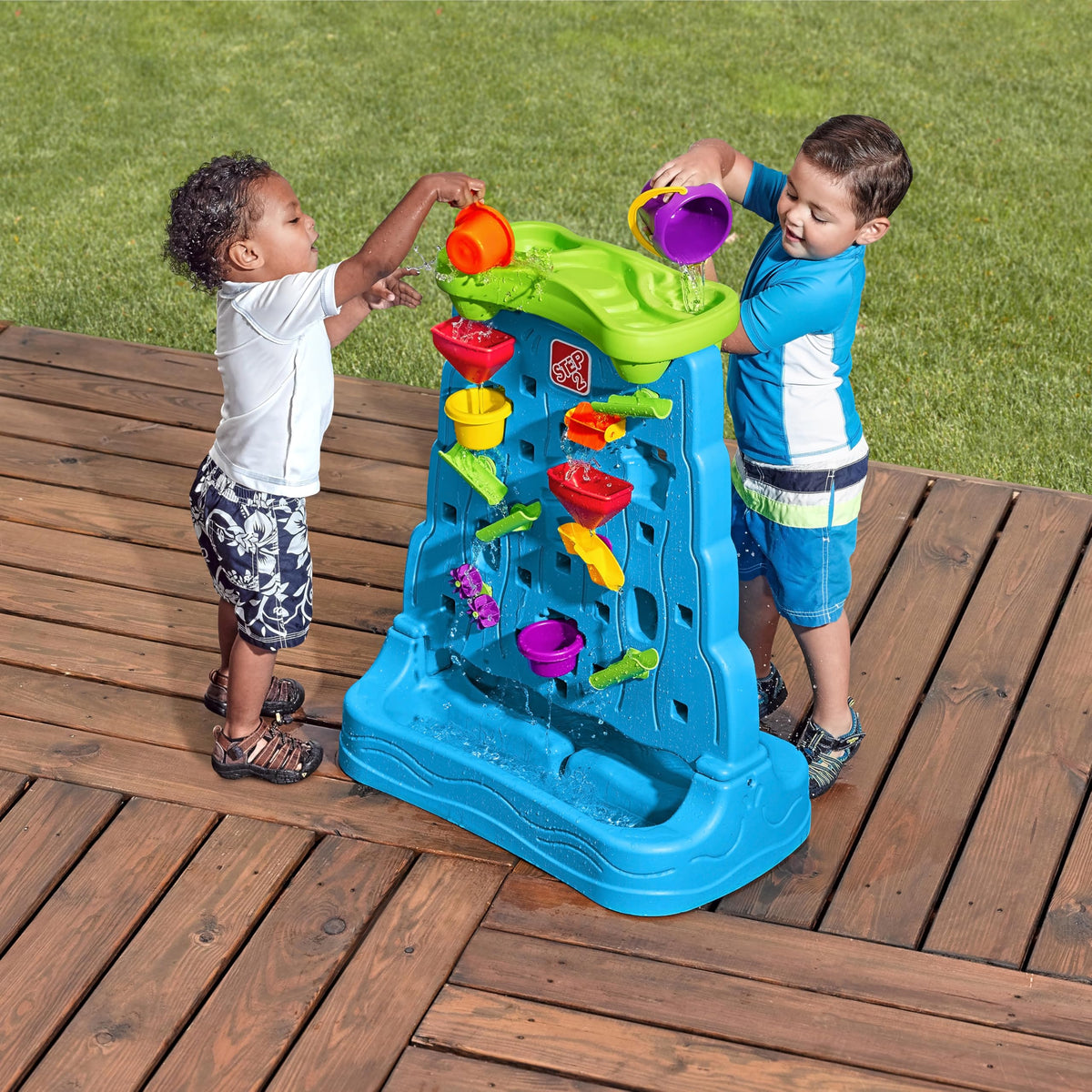 Step2 Waterfall Funnels capture cascading water for exploratory learning outside