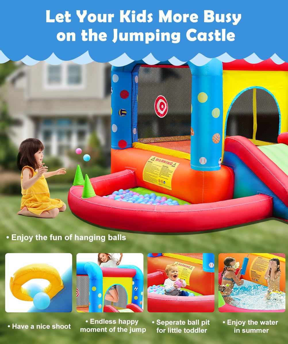 Step4Fun inflatable with basketball hoop showcasing active, cooperative play.