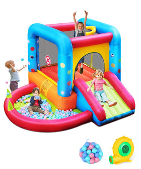 Step4Fun inflatable bounce house front view for outdoor fun and family play.