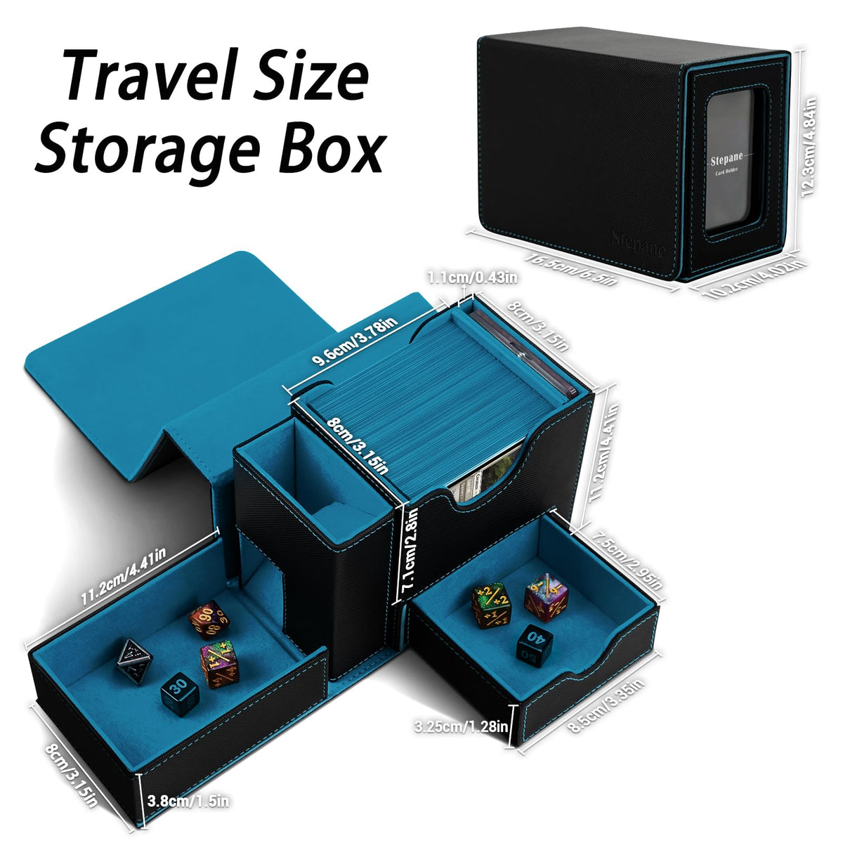 Stepane 35pt magnetic card holder adds an elegant display base.