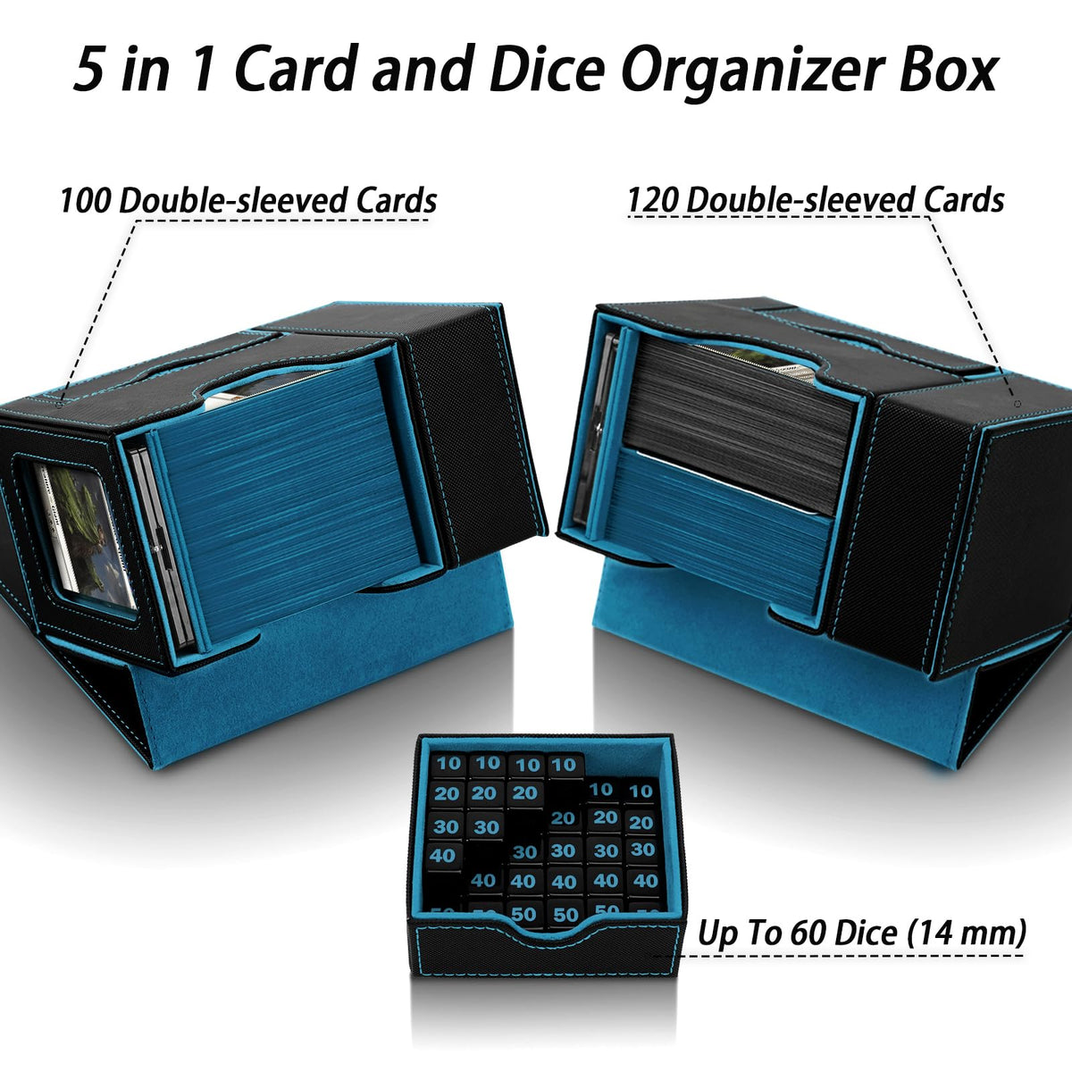 Stepane bottom dice drawer keeps gaming dice organized during travel.