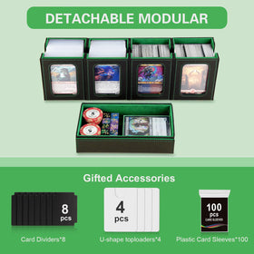 Stepane toploader slot display highlights protected cards while organizing.