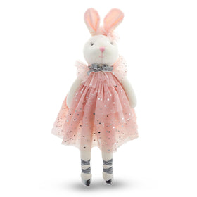 Stephen Joseph Bella Bunny plush front view, soft cuddle buddy for bedtime
