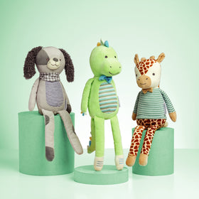 Stephen Joseph Bella Bunny plush side profile, ideal travel companion for kids