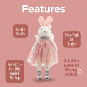 Stephen Joseph Bella Bunny plush embellishments like tulle and ribbon