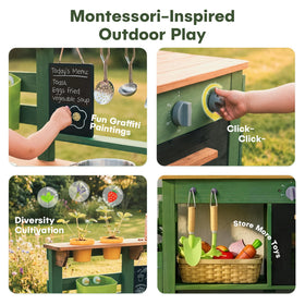 STEPPLAY Mud Kitchen Sink and Faucet for easy cleanup after pretend cooking.