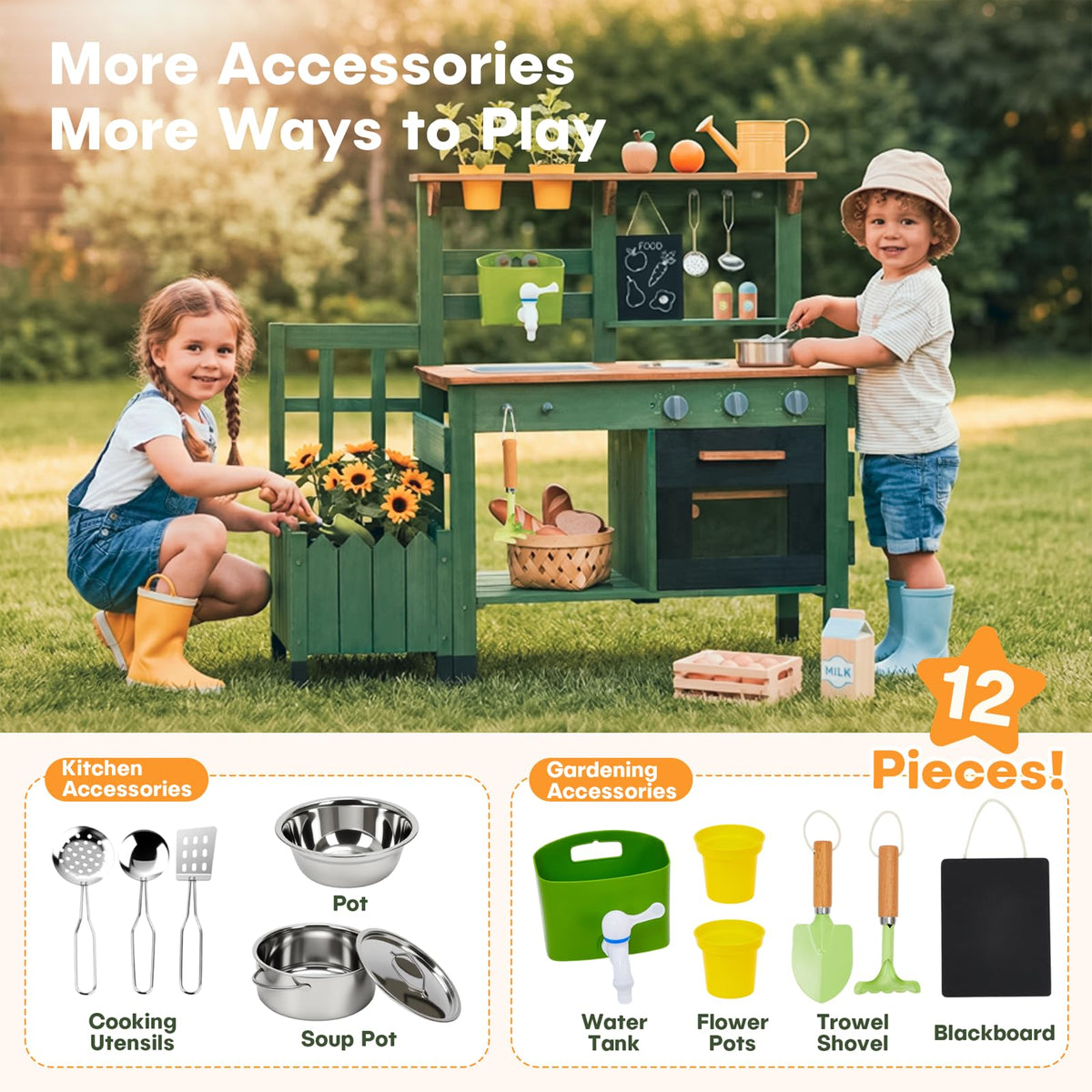 STEPPLAY Wooden Kitchen Components built to endure outdoor family play.