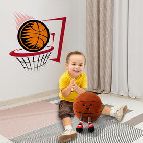 Stepxi basketball plush toy with legs serves as a cuddly companion.