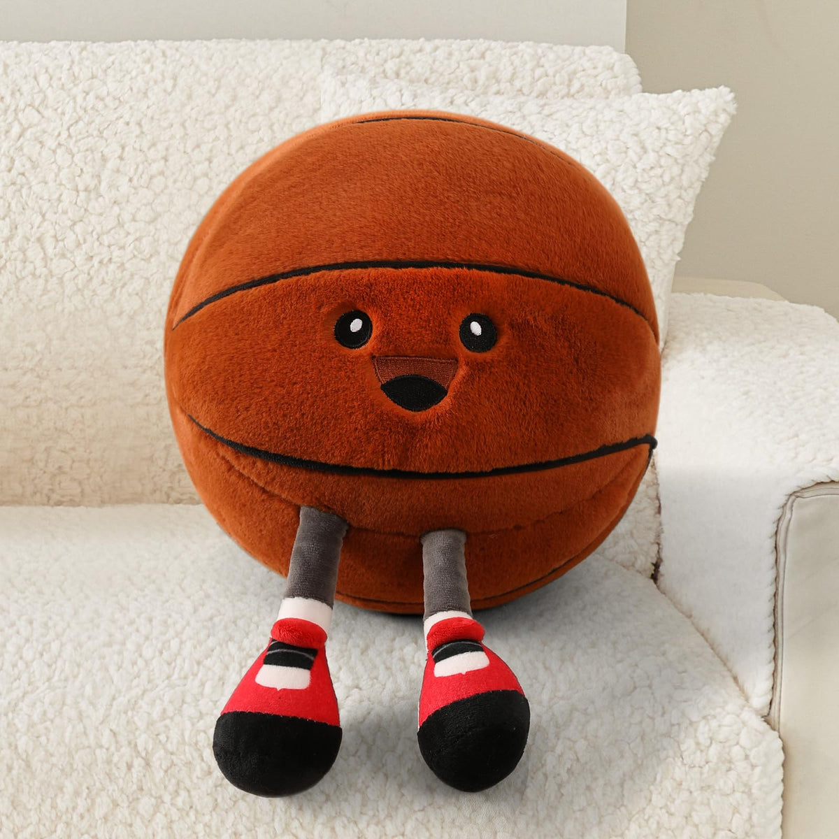 Stepxi cute plush basketball pillow adds cozy decor to a kid's room.