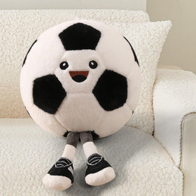 StepXi cute soccer ball plush toy pillow close-up texture showing soft fabric and stitching