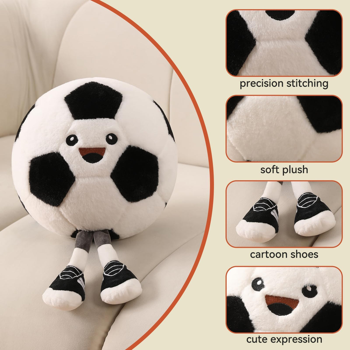 StepXi football pillow decor in a boy's room adding sporty ambiance