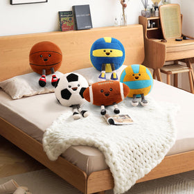 Stepxi sports pillow doubles as a comfy throw pillow after playtime.