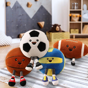 Stepxi volleyball plush on bed boosts playful sports-themed decor
