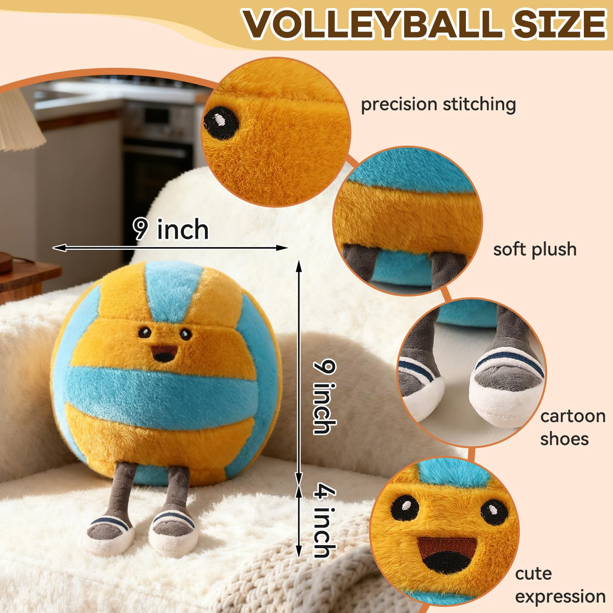 Stepxi volleyball plush with legs highlight playful, athletic look for kids