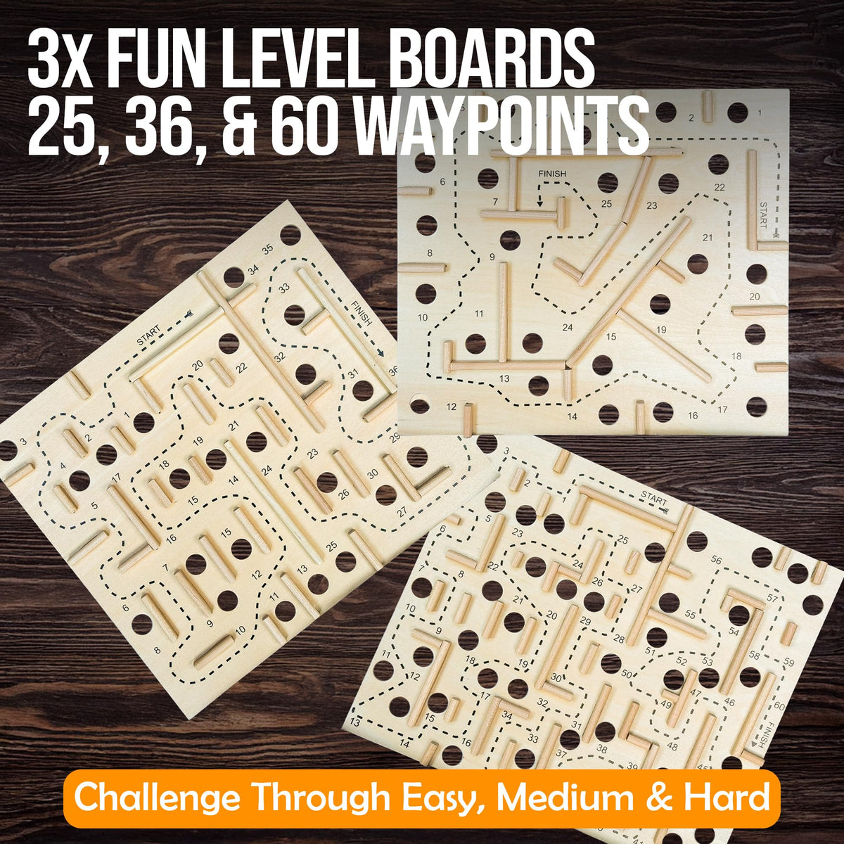 Sterling Games wooden labyrinth 15-waypoints board for quick, focused challenges