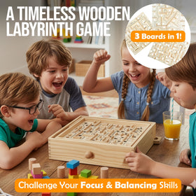 Sterling Games wooden labyrinth 36-waypoints board showcasing strategic path planning