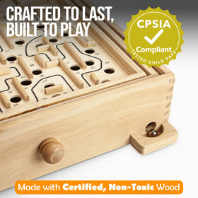 STERLING labyrinth wood texture close up emphasizes craftsmanship.