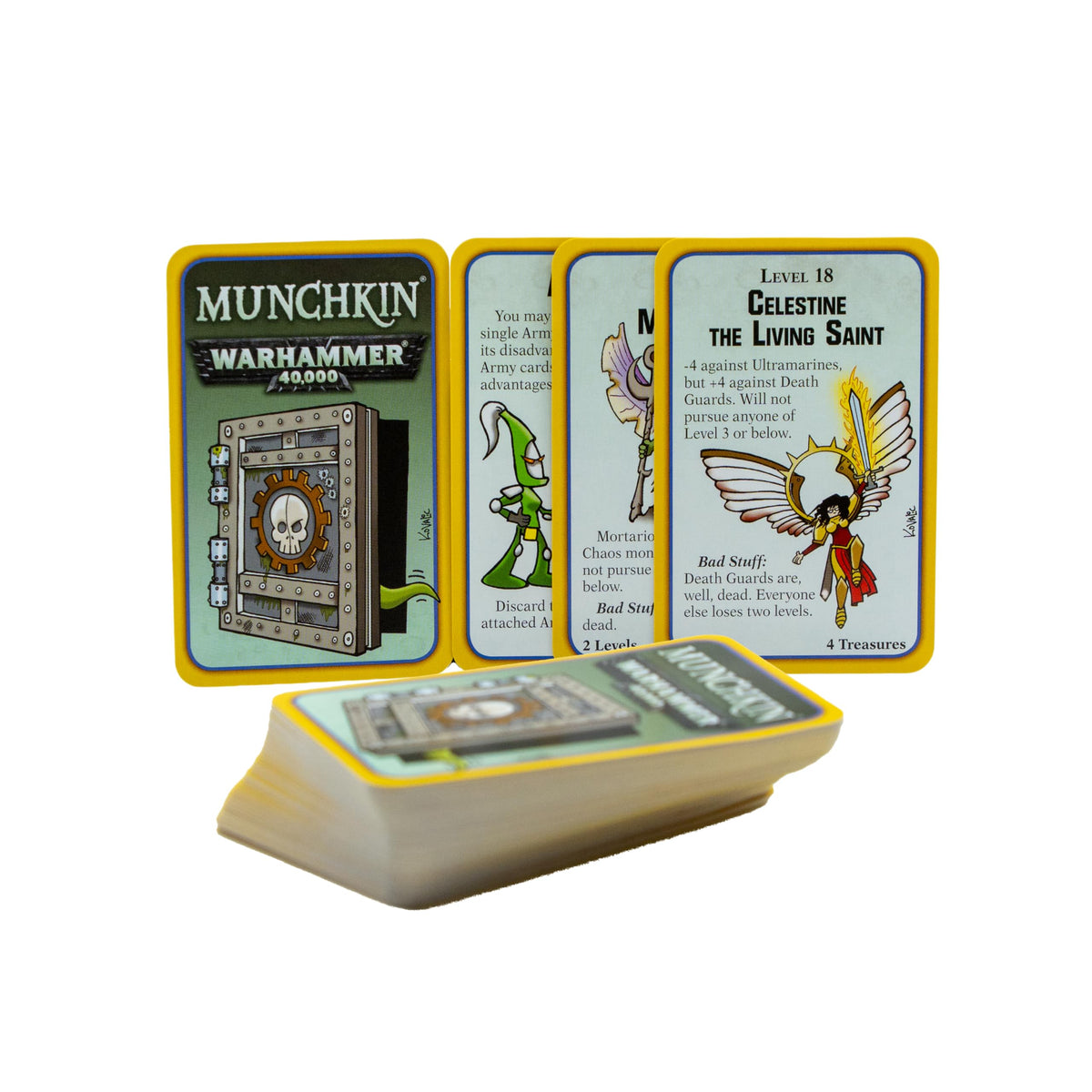 Steve Jackson Games' Munchkin Warhammer 40,000 armor and weapons cards fuel outrageous combos.