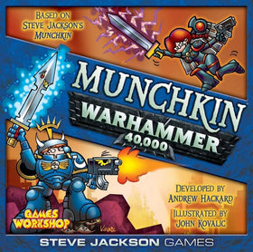 Steve Jackson Games' Munchkin Warhammer 40,000 game-night setup invites 3-6 players for social fun.