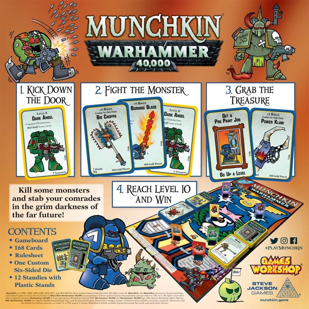 Steve Jackson Games' Munchkin Warhammer 40,000 Sloppity Bilepiper card sparks chaotic encounters.