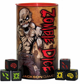 Steve Jackson Games Zombie Dice results show brains vs shotguns.