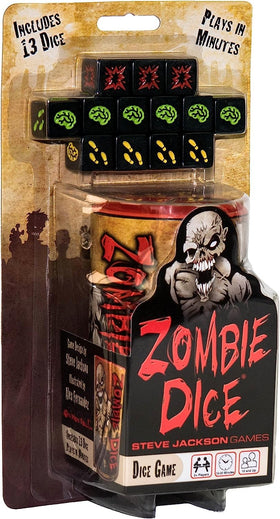 Steve Jackson Games Zombie Dice set laid out for quick play and party fun.