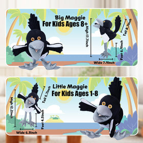 Soft, washable fabric keeps Maggie comfy and durable for kids.